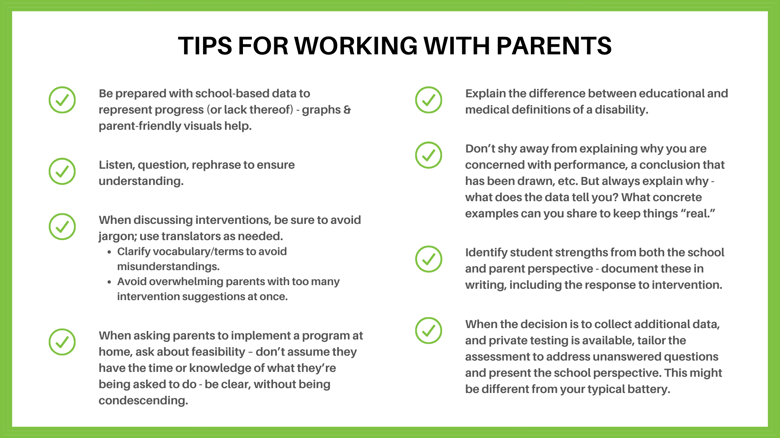 Tips for Working with Parents