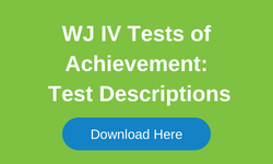 WJ IV Tests of Achievement: Test Descriptions